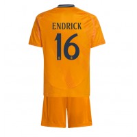 Real Madrid Endrick #16 Vieras Peliasu Lasten 2024-25 Lyhythihainen (+ Lyhyet housut)